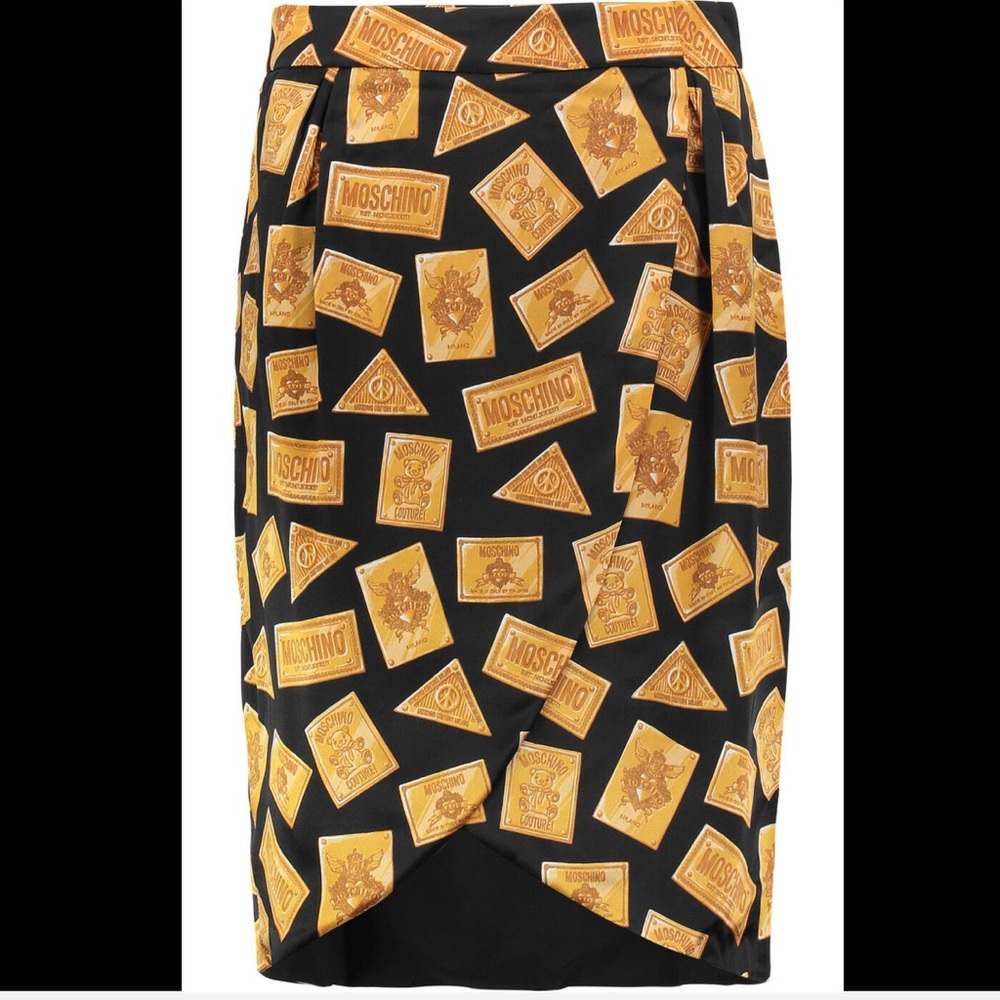 MOSCHINO COUTURE x Jeremy Scott Logo Plaque Skirt